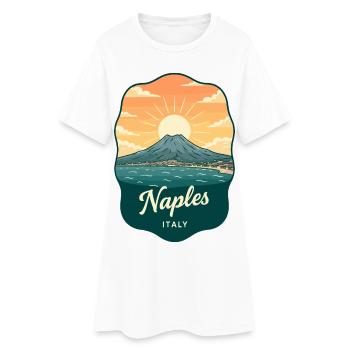 Insigne de voyage rétro du mont Vésuve de Naples - Robe T-shirt Femme - blanc - Devant