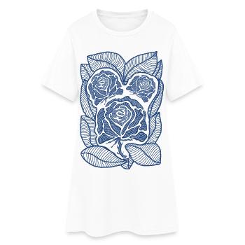 Fleur de filigrane de rose bleue - Robe T-shirt Femme - blanc - Devant
