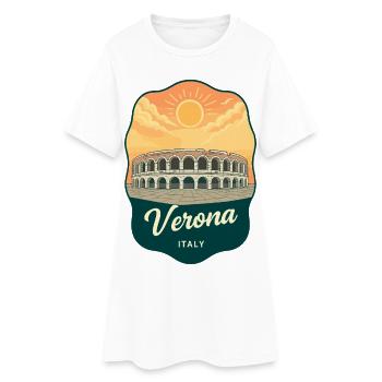 Insigne de voyage vintage de l’Arène romaine de Vérone - Robe T-shirt Femme - blanc - Devant