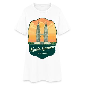 Insigne rétro des tours Petronas de Kuala Lumpur - Robe T-shirt Femme - blanc - Devant