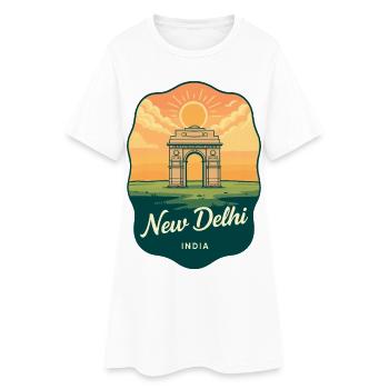 Badge de voyage rétro Sunset Gate de New Delhi India Gate - Robe T-shirt Femme - blanc - Devant