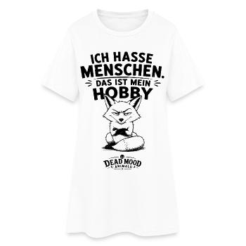 Ich hasse Menschen – Das ist mein Hobby - Frauen T-Shirt-Kleid - Weiß - Vorne