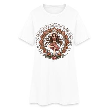 Atme Balance Ein Zweifel Aus Bunt Yoga Boho - Frauen T-Shirt-Kleid - Weiß - Vorne