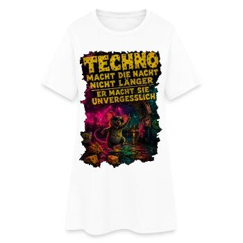 Techno Maus alles Käse außer Techno - Frauen T-Shirt-Kleid - Weiß - Vorne
