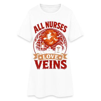Krankenschwester Krankenpfleger Halloween - Frauen T-Shirt-Kleid - Weiß - Vorne