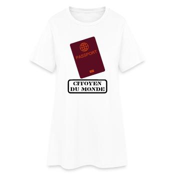 Citoyen du monde - Robe T-shirt Femme - blanc - Devant