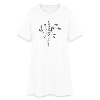 blumenwiese strauss tissu - Robe T-shirt Femme - blanc - Devant