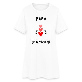 FÊTE DES PÈRES. BONNE FÊTE PAPA. PAPA. BONNE FÊTE. - Robe T-shirt Femme - blanc - Devant
