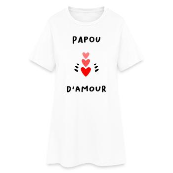 PAPOU. PAPA. FÊTE DES PÈRES. BONNE FÊTE PAPA - Robe T-shirt Femme - blanc - Devant