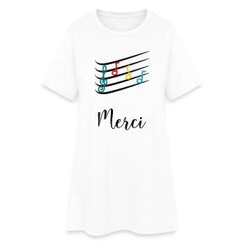 MAÎTRESSE. MAITRE. MERCI. MERCI MAÎTRESSE - Robe T-shirt Femme - blanc - Devant