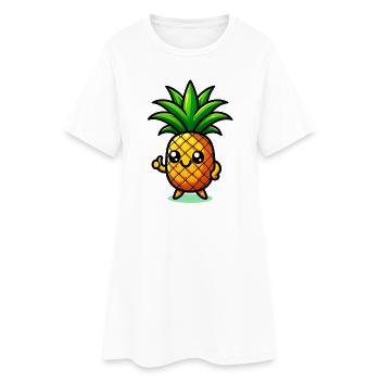 Ananas - Robe T-shirt Femme - blanc - Devant