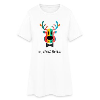 NOËL. MERRY CHRISTMAS. SAPIN. BONNE ANNEE - Robe T-shirt Femme - blanc - Devant