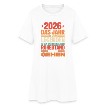 2026 Legende Ruhestand – Rentner Pensionär Geschen - Frauen T-Shirt-Kleid - Weiß - Vorne