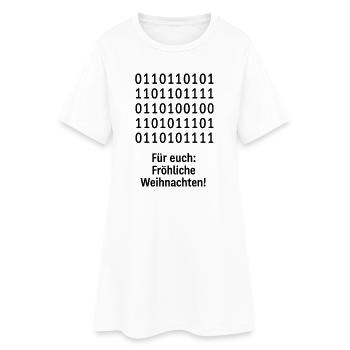 Christmas Code Binary Pattern - Women’s T-Shirt Dress - white - Front