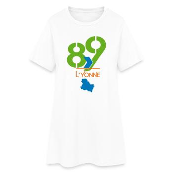 Logo 89 L'Yonne  - Robe T-shirt Femme - blanc - Devant