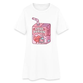 Süßes Herz-Liebestrank-Saft-Paket Lustig - Frauen T-Shirt-Kleid - Weiß - Vorne