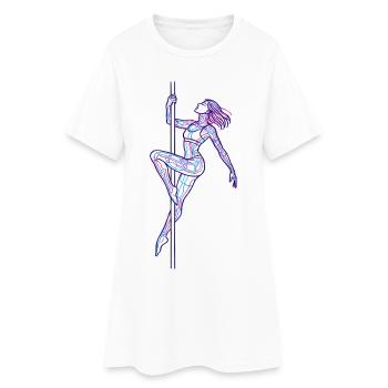 Art au trait féminin Illustration de danse au poteau cadeau - Robe T-shirt Femme - blanc - Devant