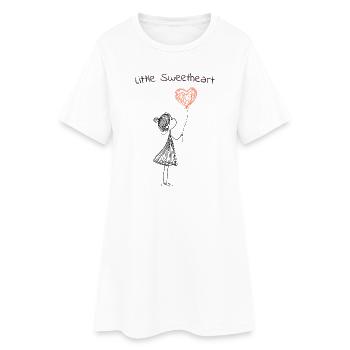 Petit Amour – Motif de ballon en forme de cœur - Robe T-shirt Femme - blanc - Devant