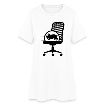 Stress du fauteuil de bureau de la roue de hamster - Robe T-shirt Femme - blanc - Devant