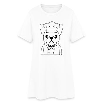 Résumé du Frenchie Chef Baker - Robe T-shirt Femme - blanc - Devant
