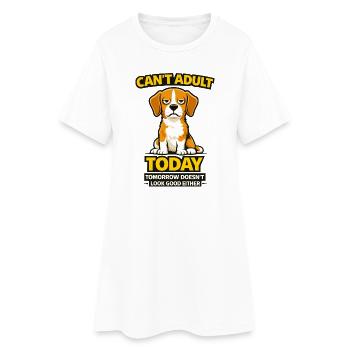 Le beagle ne peut pas être adulte aujourd’hui - Robe T-shirt Femme - blanc - Devant