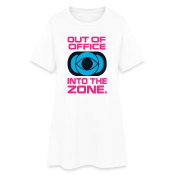 Hors Bureau Concentration Zone Travail - Robe T-shirt Femme - blanc - Devant
