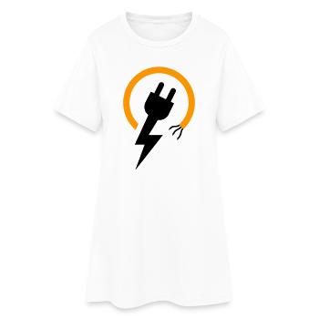 Electrician logo with lightning bolt and plug - Women’s T-Shirt Dress - white - Front