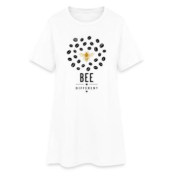 Golden bee on black - Women’s T-Shirt Dress - white - Front