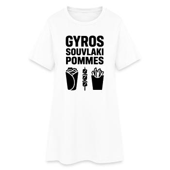 gyros souvlaki pommes - Frauen T-Shirt-Kleid - Weiß - Vorne