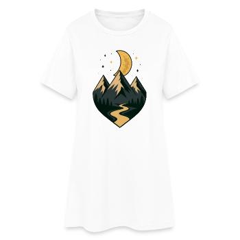 Chemin de la Montagne au Clair de Lune - Robe T-shirt Femme - blanc - Devant
