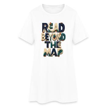 READING BEYOND THE MAP - Women’s T-Shirt Dress - white - Front
