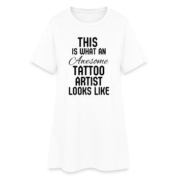 Don du propriétaire d’un salon de tatouage - Robe T-shirt Femme - blanc - Devant