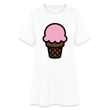 Eiscreme Waffel Icon - Frauen T-Shirt-Kleid - Weiß - Vorne