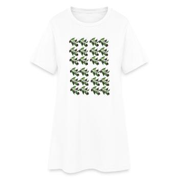 Olive Branches Pattern - Women’s T-Shirt Dress - white - Front