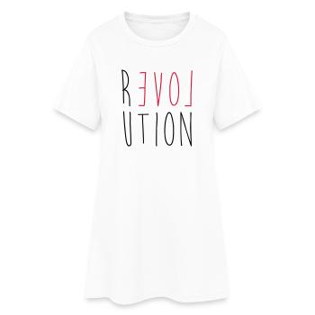 Révolution Amour - Robe T-shirt Femme - blanc - Devant