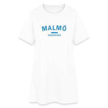 Silhouette graphique de la ville dans les tons bleus - Robe T-shirt Femme - blanc - Devant