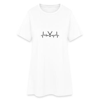 Hockey Heartbeat bâton de hockey - Robe T-shirt Femme - blanc - Devant