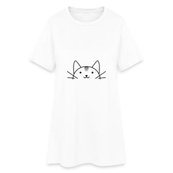 Sweet cat's head comic style - Women’s T-Shirt Dress - white - Front