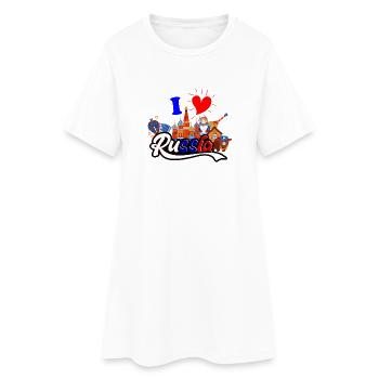 J'aime l'idée de cadeau de la Russie, cadeau - Robe T-shirt Femme - blanc - Devant