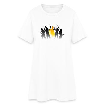 Danse personnes lors d une fête - Robe T-shirt Femme - blanc - Devant