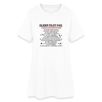 Segelflieger FAQ lustig Geschenk - Frauen T-Shirt-Kleid - Weiß - Vorne