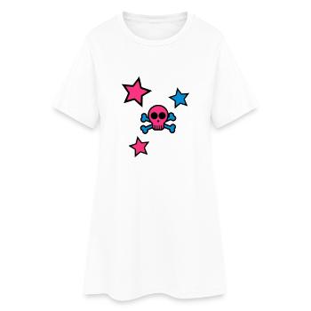 skull - Robe T-shirt Femme - blanc - Devant
