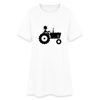 Agriculteur sur le tracteur - Robe T-shirt Femme - blanc - Devant
