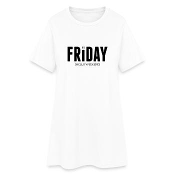 Son vendredi - Robe T-shirt Femme - blanc - Devant