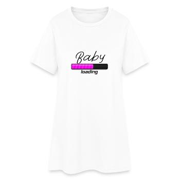 Baby loading - Bébé en route ! Grossesse - Robe T-shirt Femme - blanc - Devant
