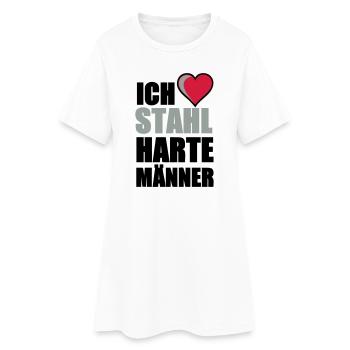 Stahlharte Männer Geschenk - Frauen T-Shirt-Kleid - Weiß - Vorne