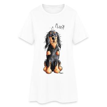 Drôle Gordon Setter dessin animé - Chien - Cadeau - Robe T-shirt Femme - blanc - Devant