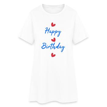 ALLES GUTE ZUM GEBURTSTAG. ALLES GUTE ZUM GEBURTSTAG. JAHRESTAG. - Frauen T-Shirt-Kleid - Weiß - Vorne