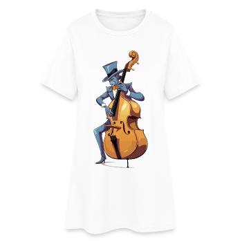 Maître Blue Jazz Bass en haut-de-forme - Robe T-shirt Femme - blanc - Devant