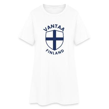 Vantaa-Schild Finnlands - Frauen T-Shirt-Kleid - Weiß - Vorne